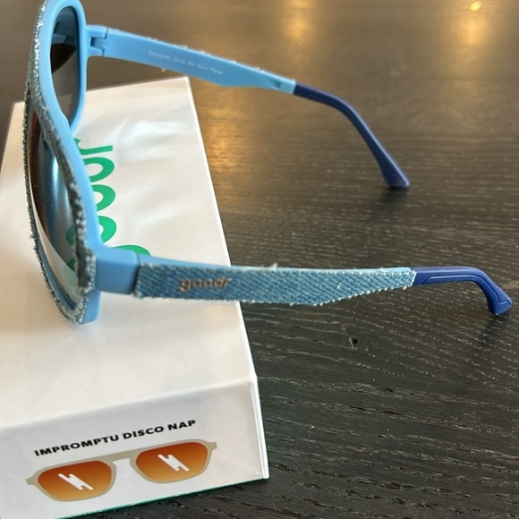 Goodr Limited Edition Super Fly Denim Aviator Glasses Denim Blue - Picture 6 of 11